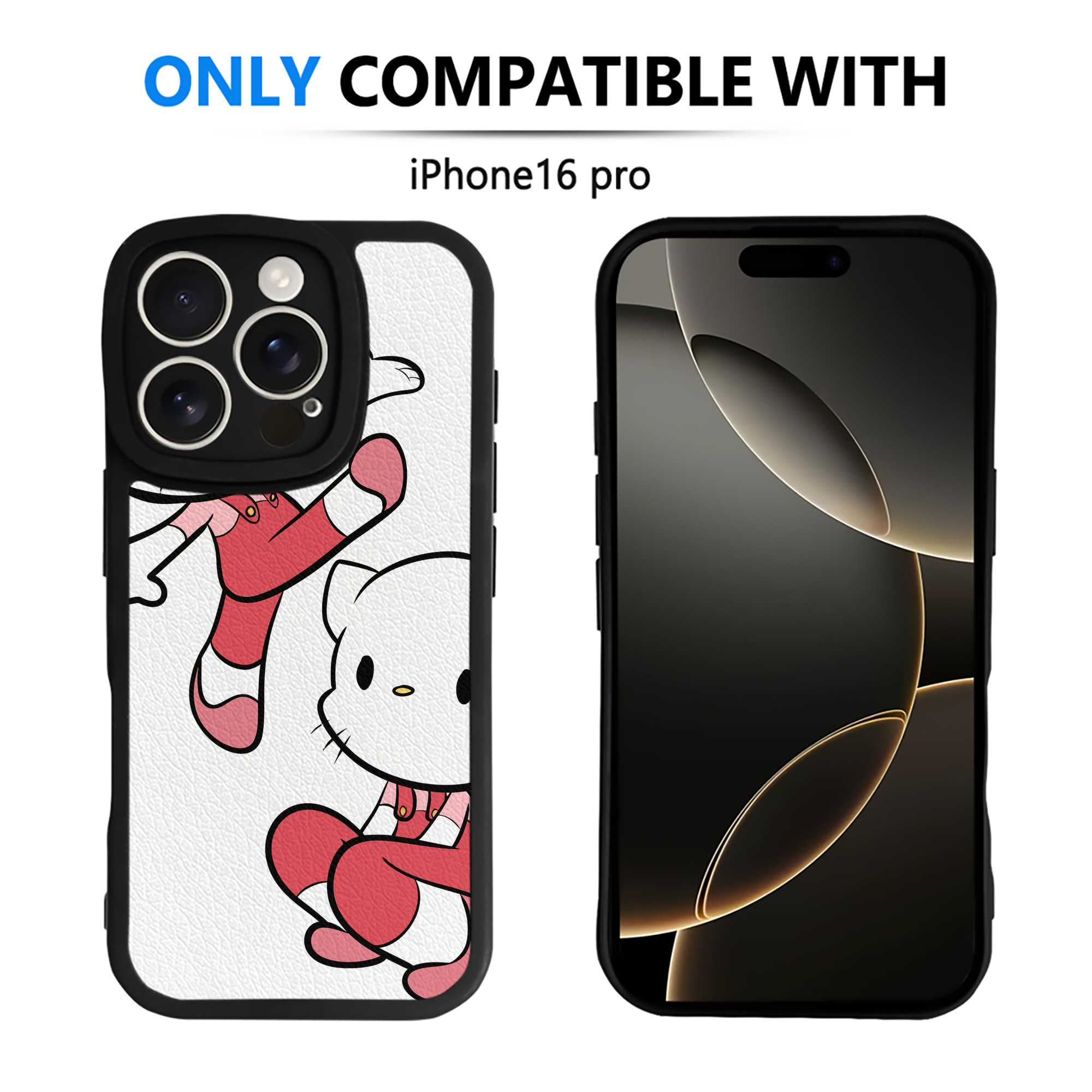（画像用） Hello Kitty ハローキティ 【iPhone 16シリーズ対応】シリコンスマホケース（レザー調） 材質：シリコン